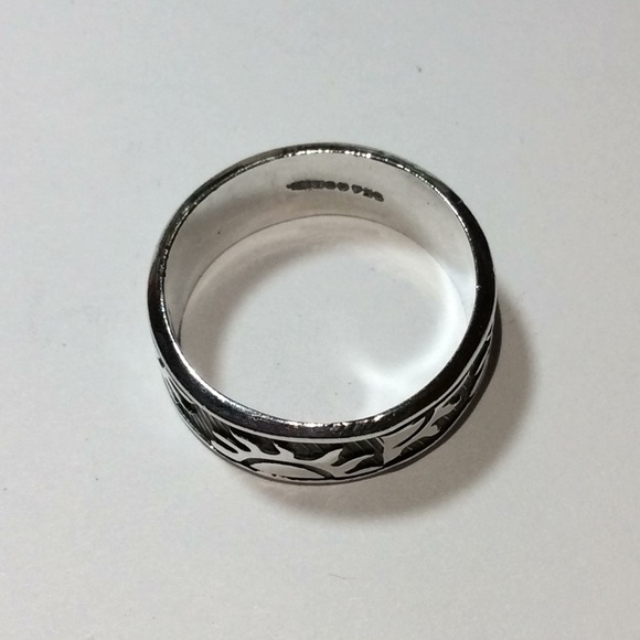 Men’s Sterling Silver Sun Motif Band Size 11.5 - Picture 6 of 6